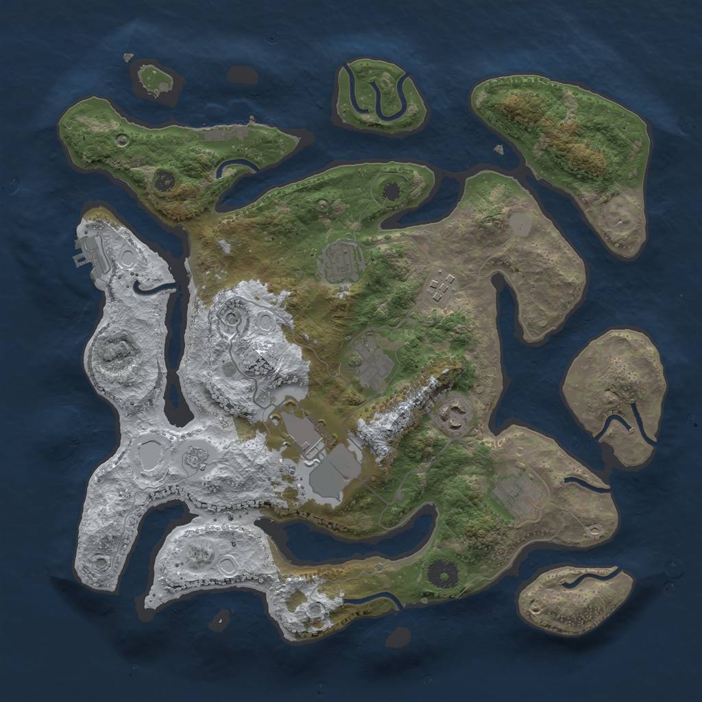 Rust Map: Procedural Map, Size: 3500, Seed: 90120363, 15 Monuments
