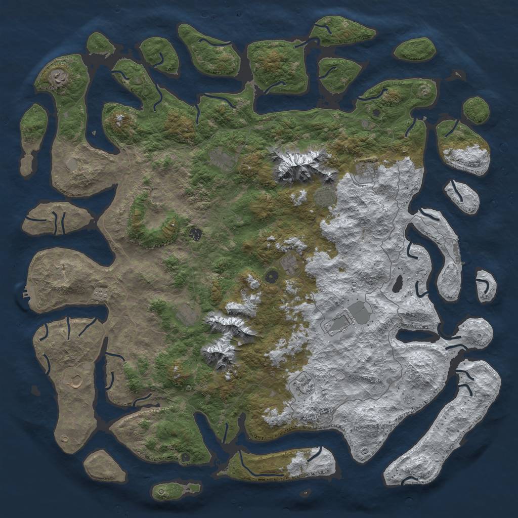 Rust Map: Procedural Map, Size: 6000, Seed: 87, 20 Monuments