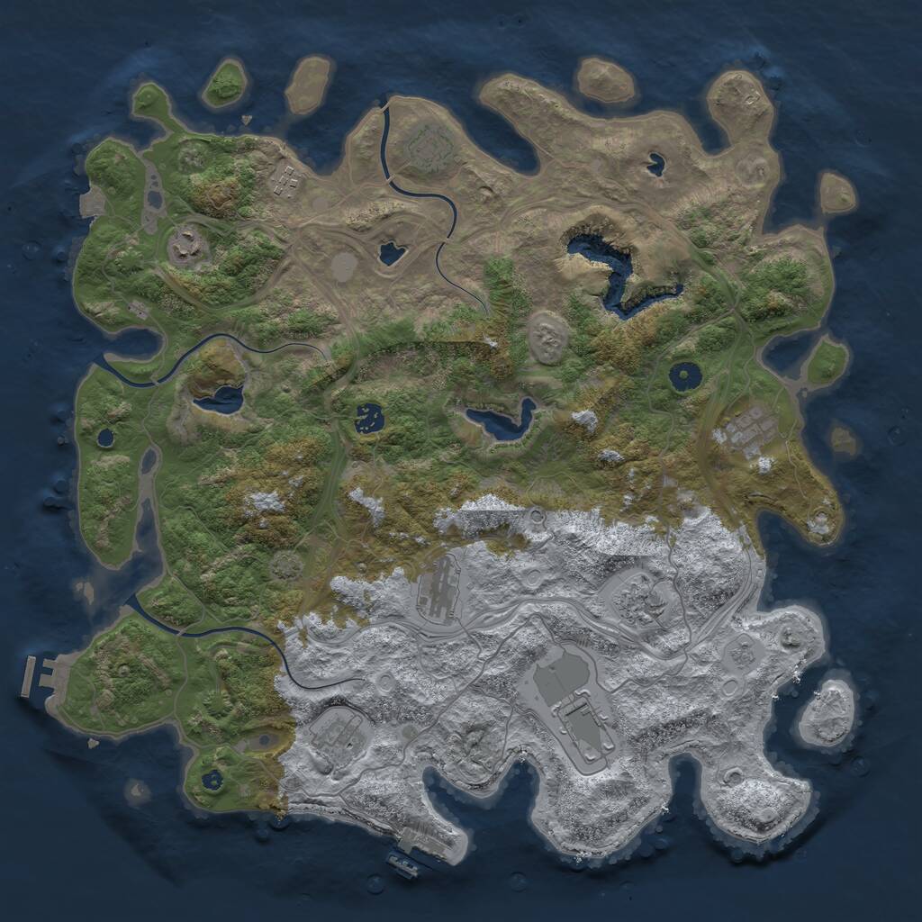 Rust Map: Procedural Map, Size: 4500, Seed: 1764070, 15 Monuments