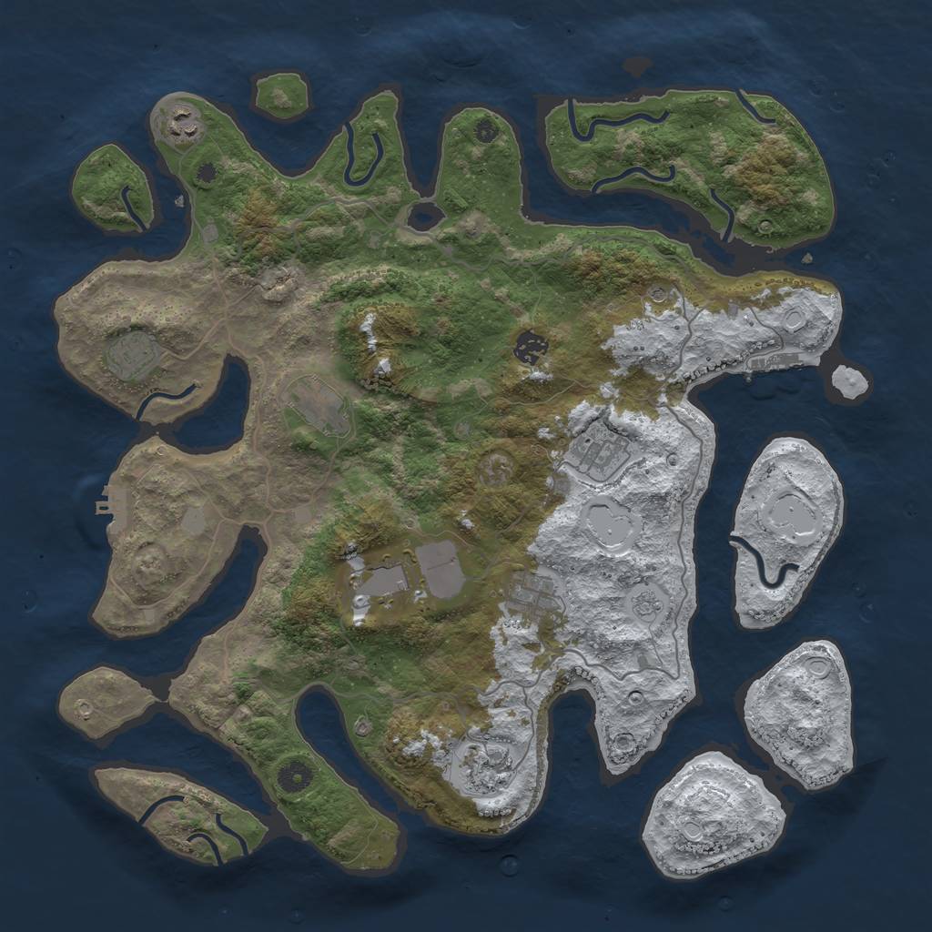 Rust Map: Procedural Map, Size: 4250, Seed: 93639462, 17 Monuments