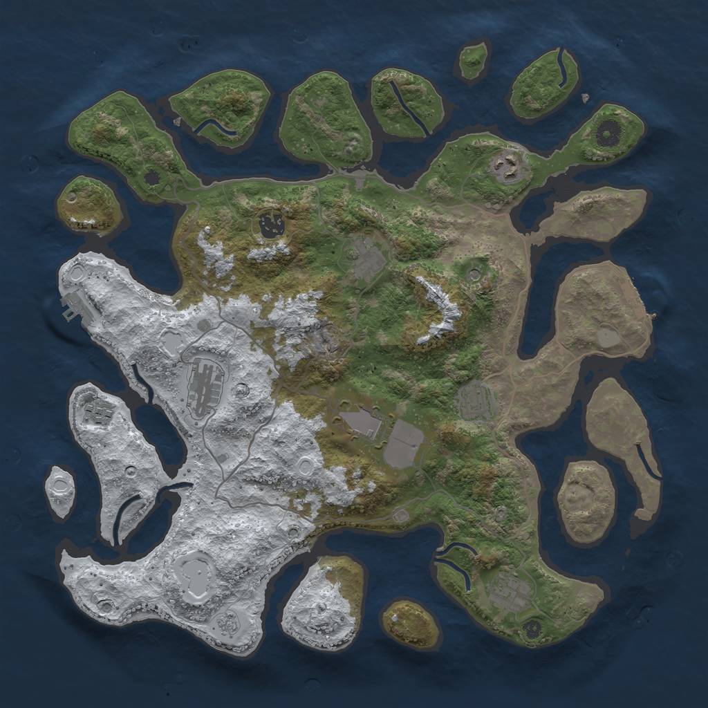 Rust Map: Procedural Map, Size: 4000, Seed: 2220, 17 Monuments