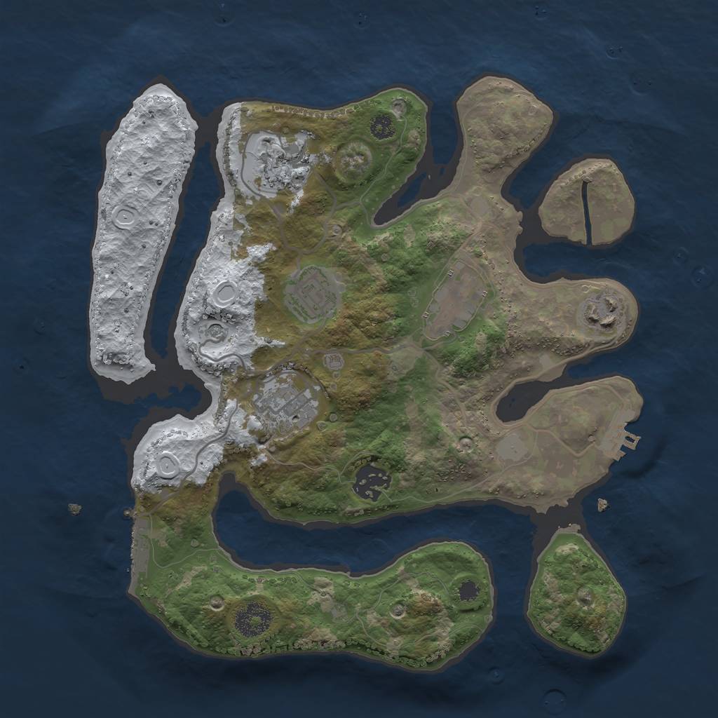 Rust Map: Procedural Map, Size: 3000, Seed: 115, 14 Monuments