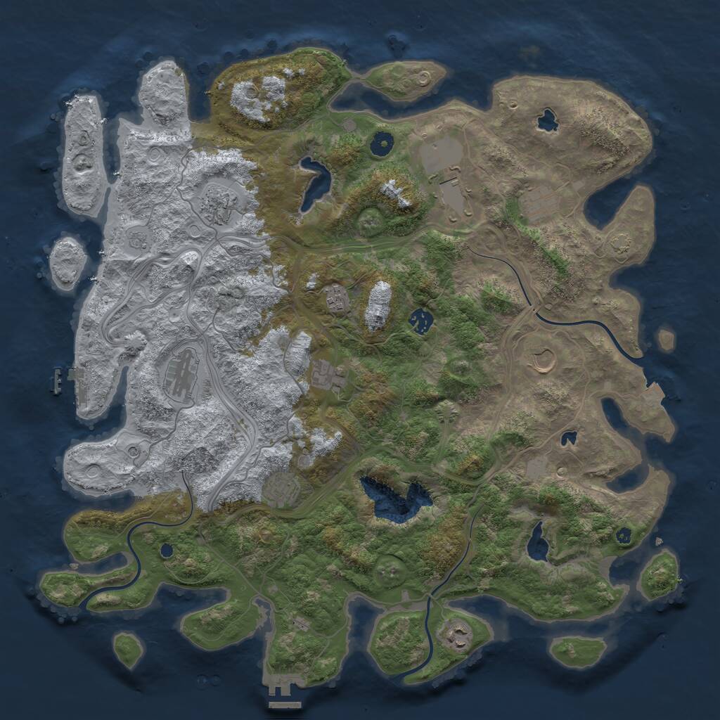 Rust Map: Procedural Map, Size: 4500, Seed: 5715489, 16 Monuments