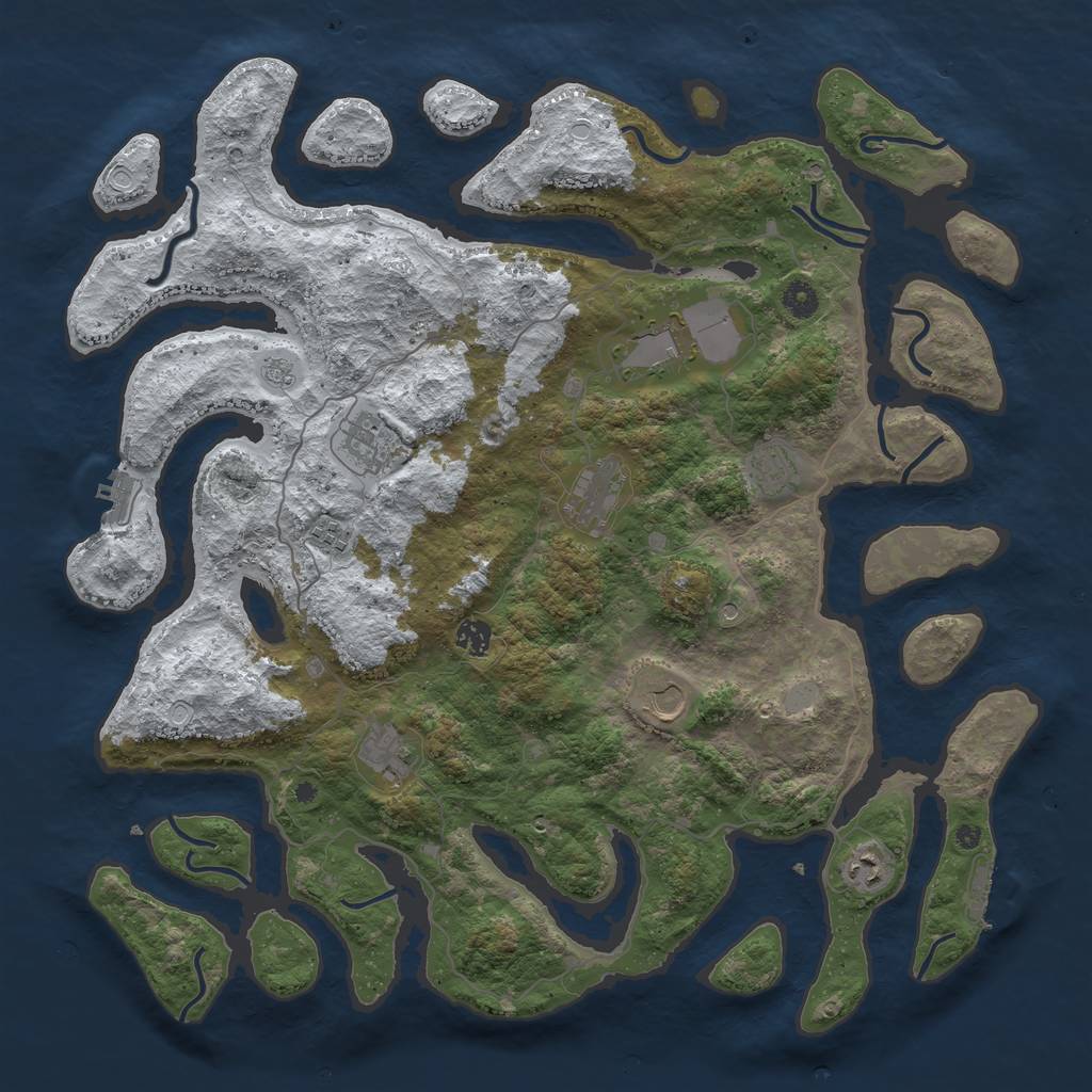 Rust Map: Procedural Map, Size: 4500, Seed: 1560903, 18 Monuments