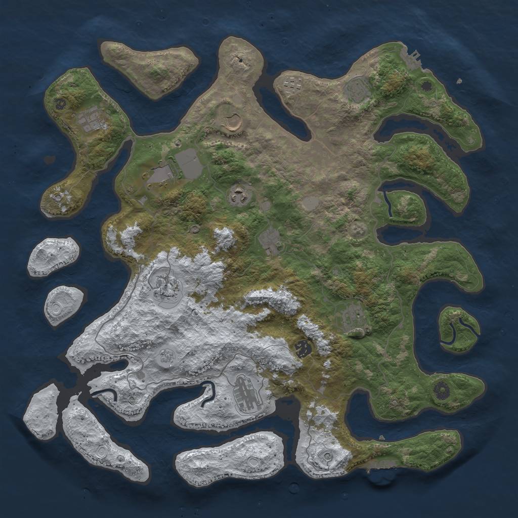 Rust Map: Procedural Map, Size: 4500, Seed: 3370327, 20 Monuments