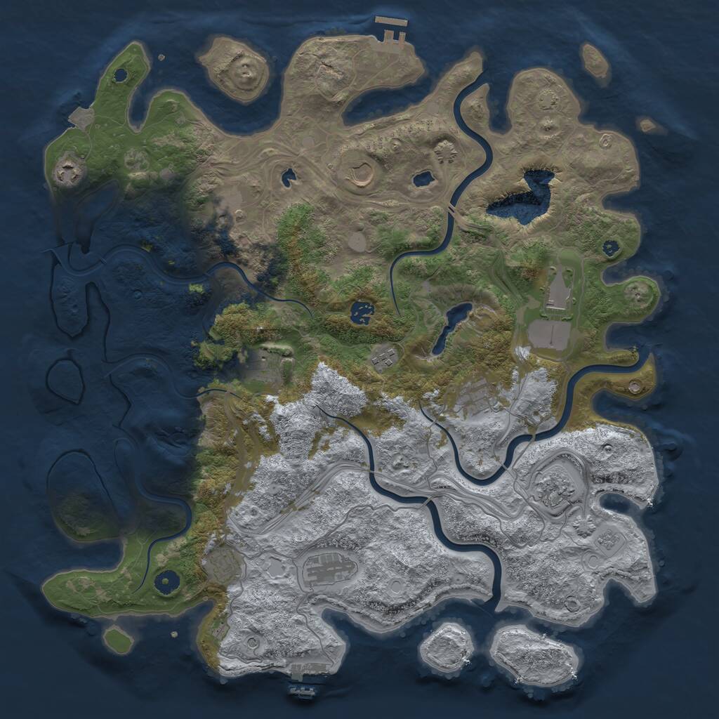 Rust Map: Procedural Map, Size: 4500, Seed: 1486824, 17 Monuments