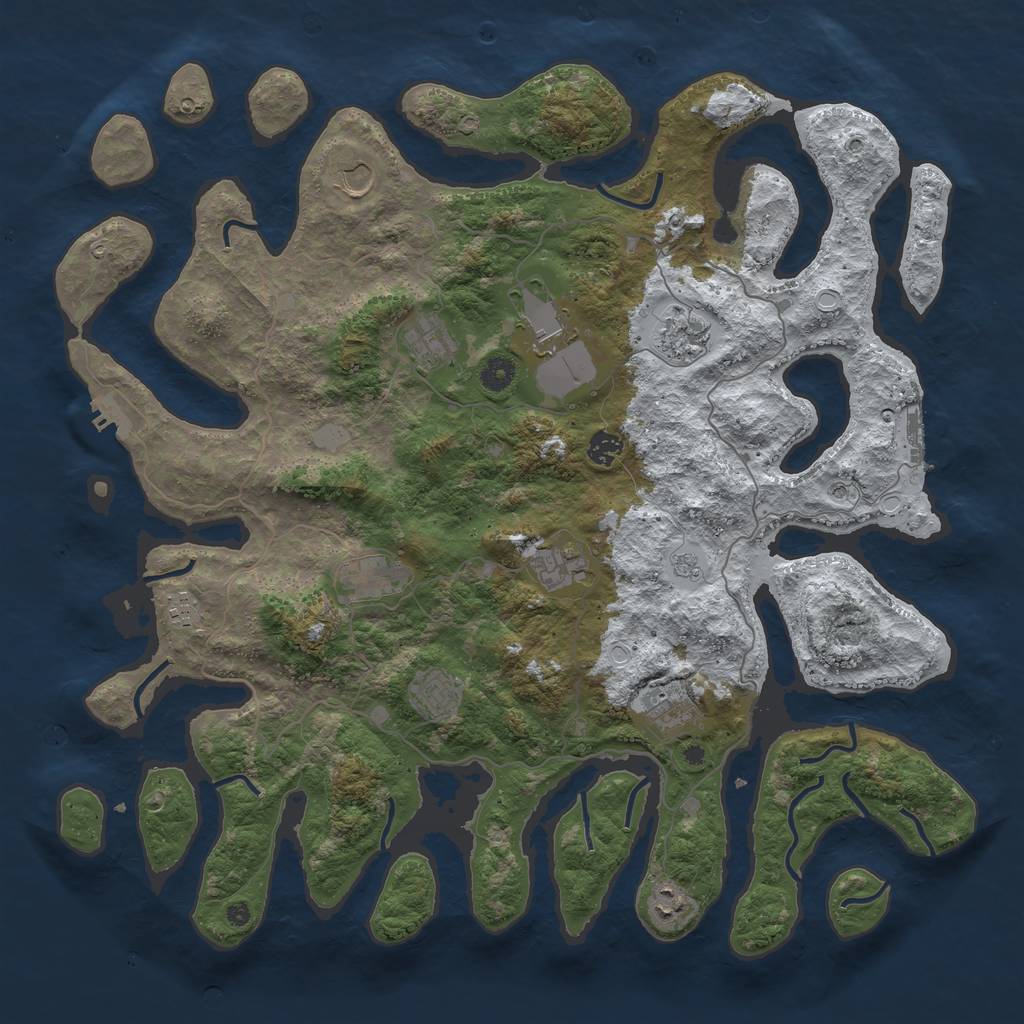 Rust Map: Procedural Map, Size: 4500, Seed: 285420, 20 Monuments