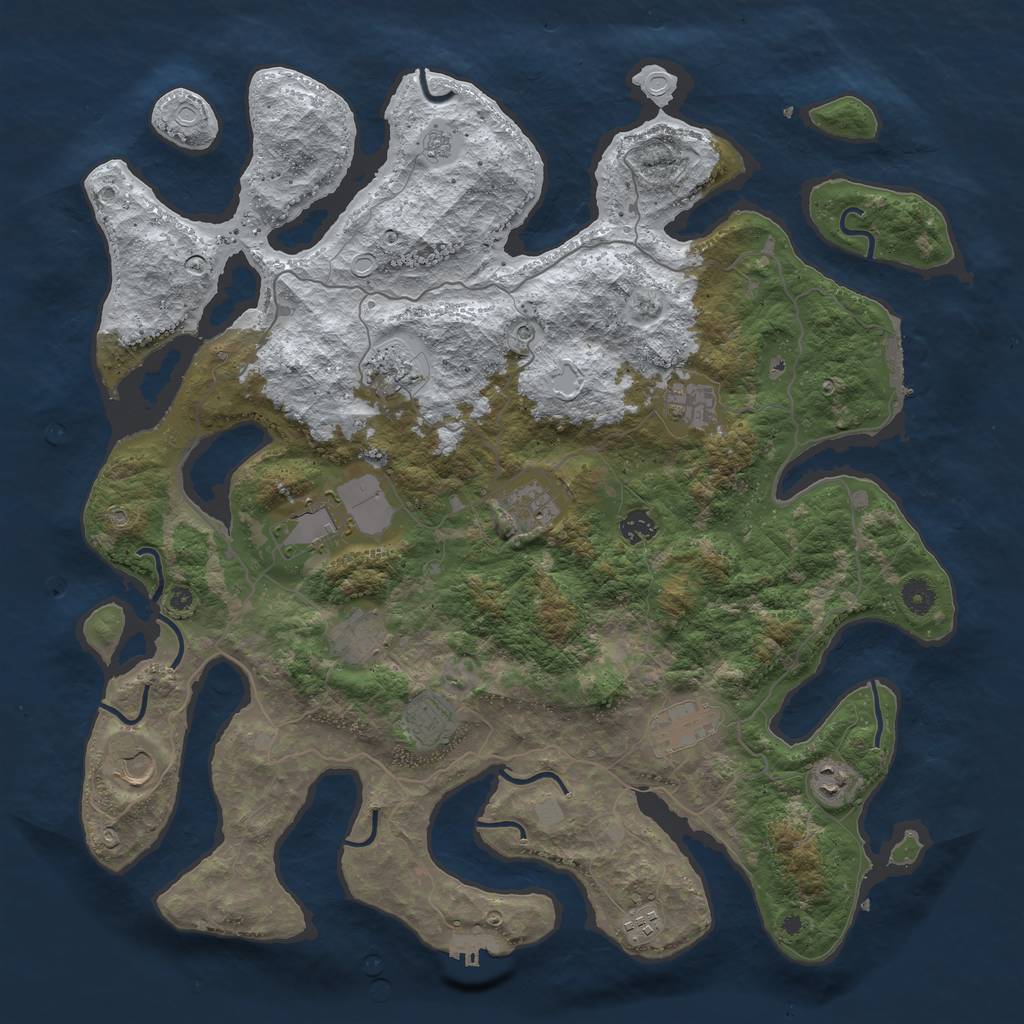 Rust Map: Procedural Map, Size: 4500, Seed: 3673803, 20 Monuments