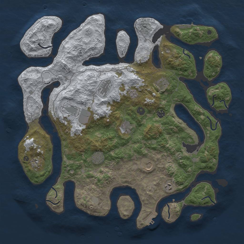 Rust Map: Procedural Map, Size: 4500, Seed: 6323256, 19 Monuments
