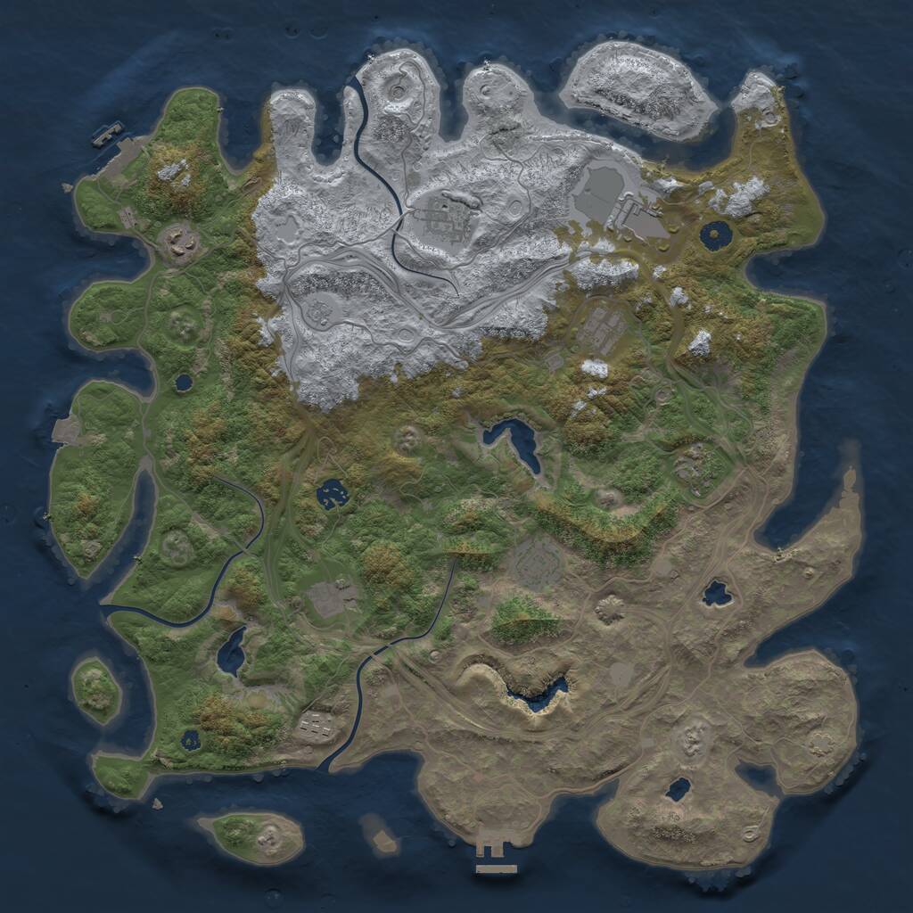 Rust Map: Procedural Map, Size: 4500, Seed: 5806439, 15 Monuments