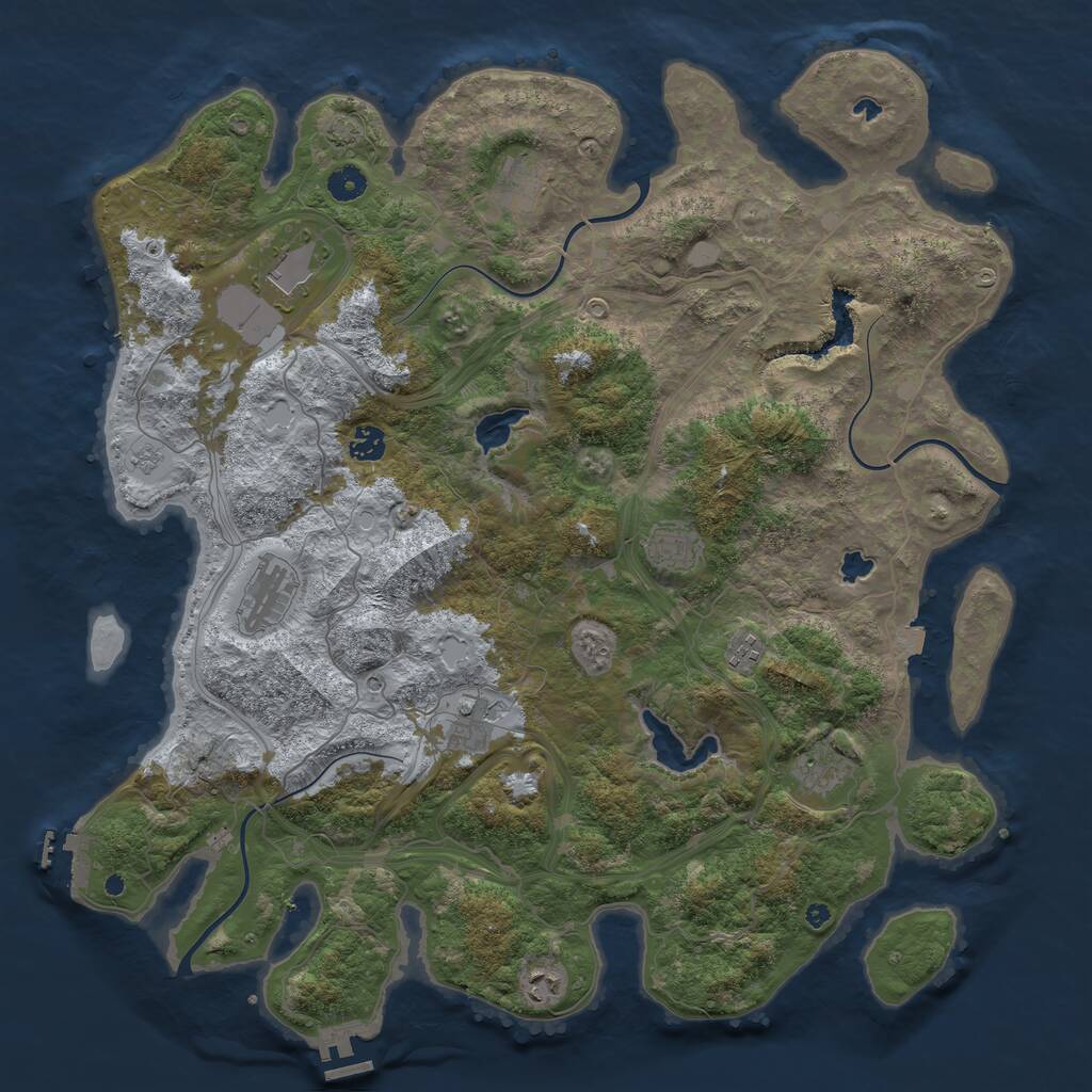 Rust Map: Procedural Map, Size: 4500, Seed: 4227016, 15 Monuments