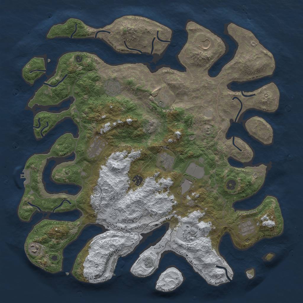 Rust Map: Procedural Map, Size: 4500, Seed: 1531743, 20 Monuments