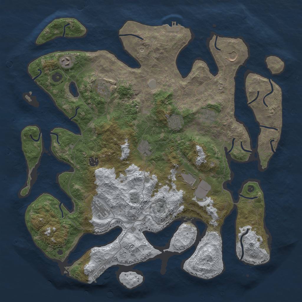 Rust Map: Procedural Map, Size: 4500, Seed: 762082, 19 Monuments