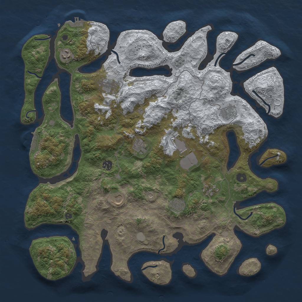 Rust Map: Procedural Map, Size: 4500, Seed: 1511345, 19 Monuments