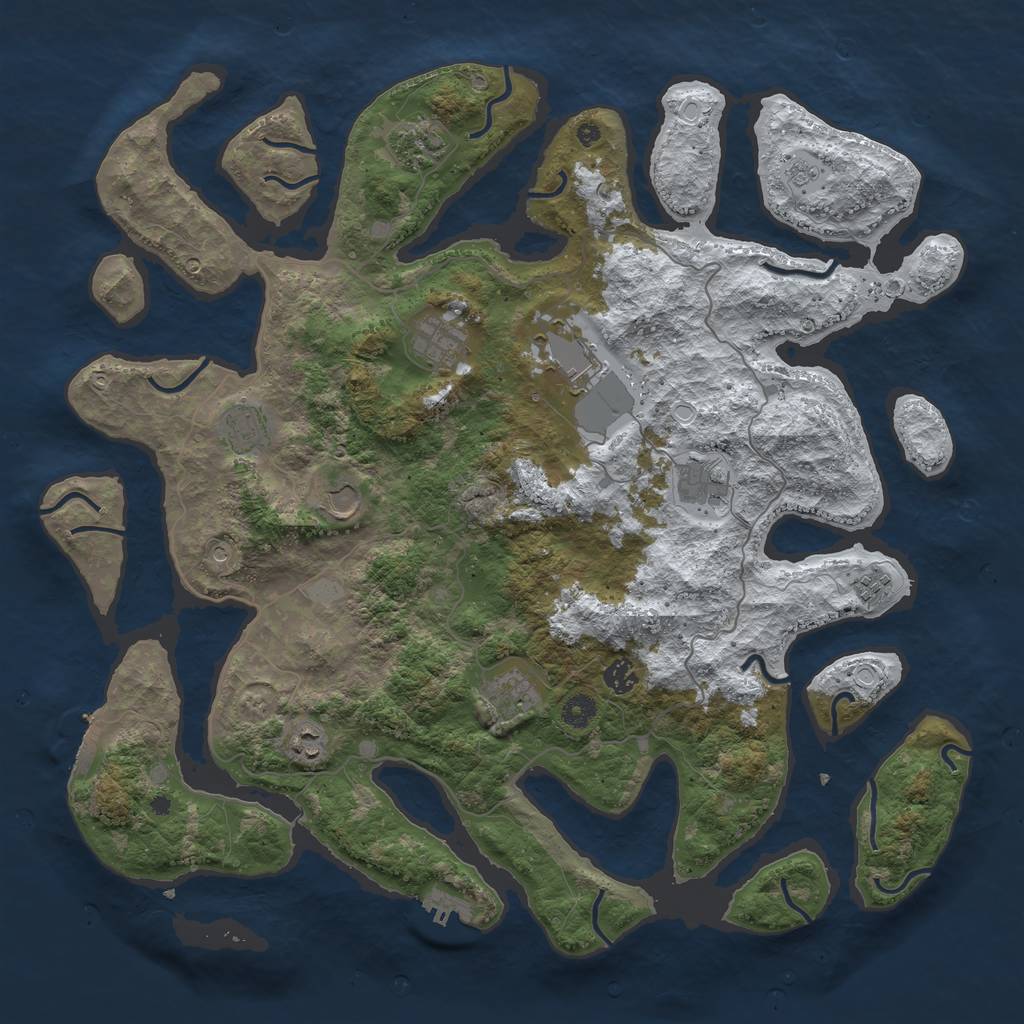 Rust Map: Procedural Map, Size: 4500, Seed: 5588256, 19 Monuments