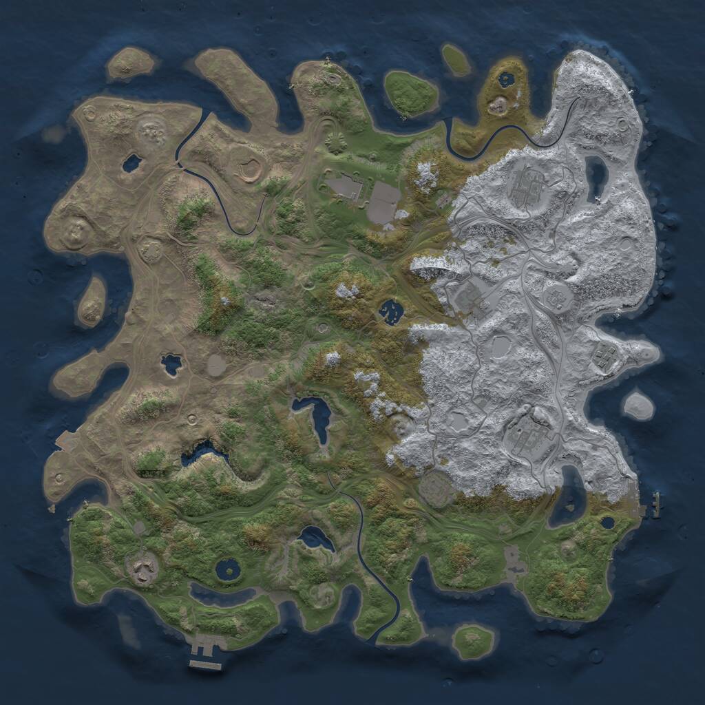 Rust Map: Procedural Map, Size: 4500, Seed: 660402, 15 Monuments