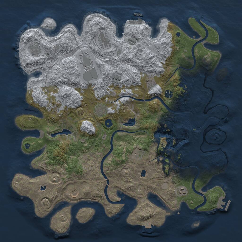 Rust Map: Procedural Map, Size: 4500, Seed: 4961077, 17 Monuments