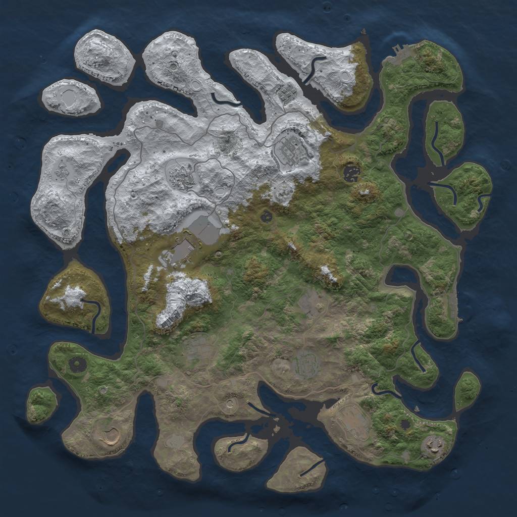 Rust Map: Procedural Map, Size: 4500, Seed: 1711242, 20 Monuments