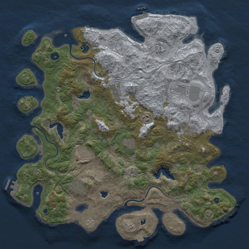 Rust Map: Procedural Map, Size: 4500, Seed: 306296, 16 Monuments
