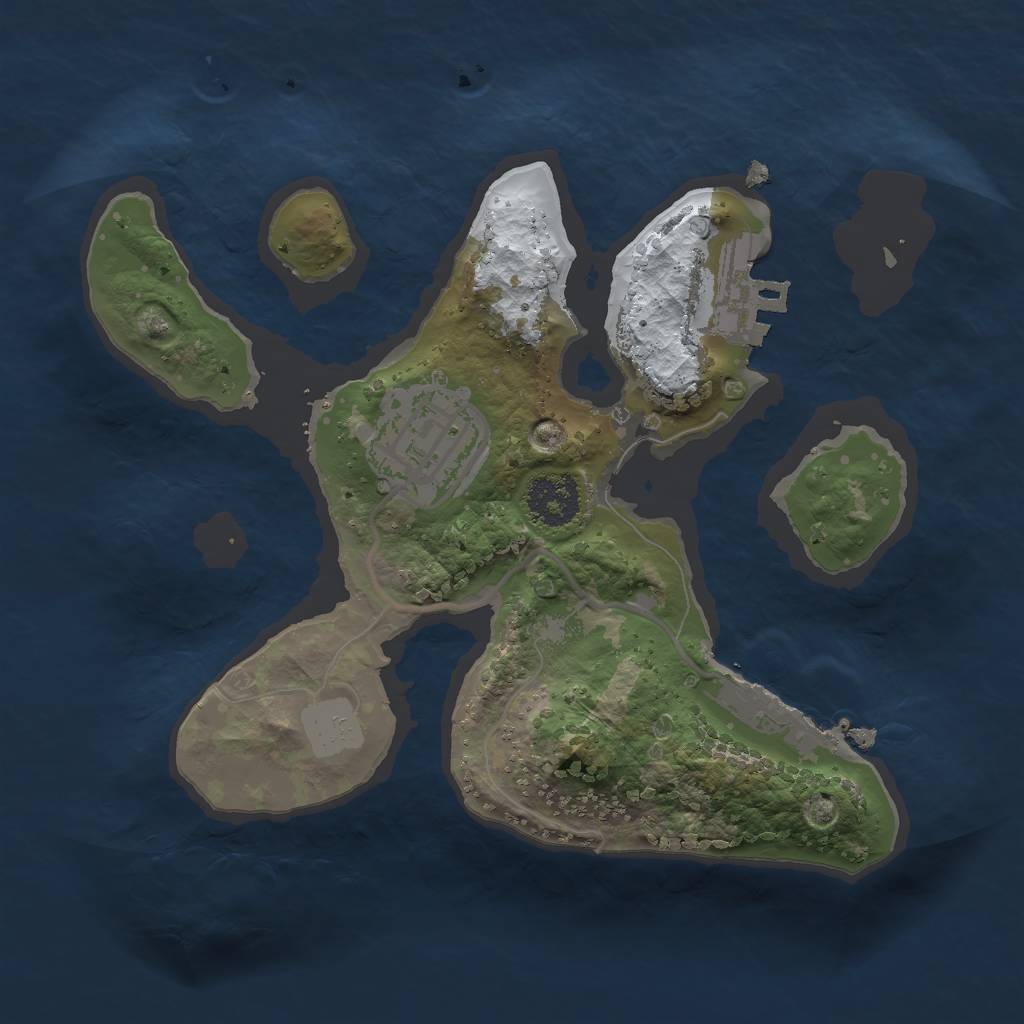 Rust Map: Procedural Map, Size: 2000, Seed: 82213, 8 Monuments