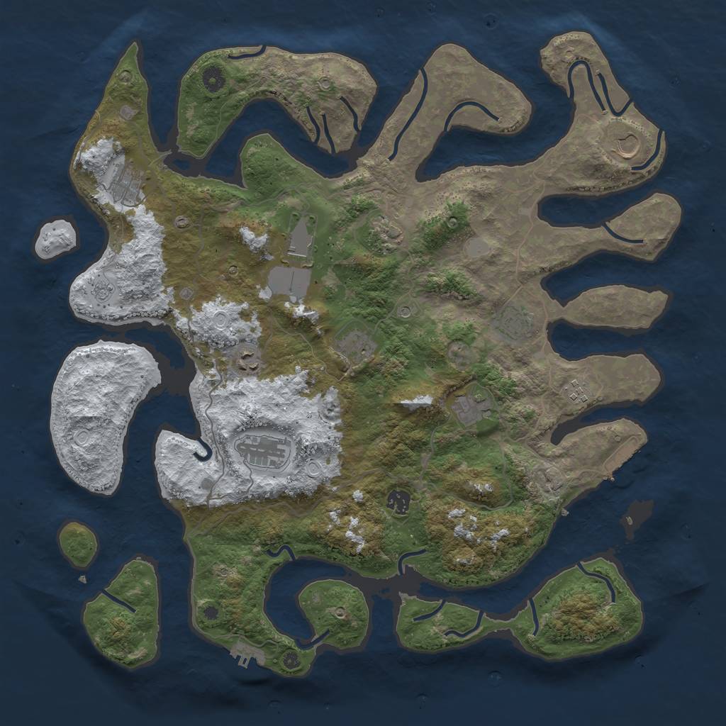 Rust Map: Procedural Map, Size: 4500, Seed: 4410392, 20 Monuments
