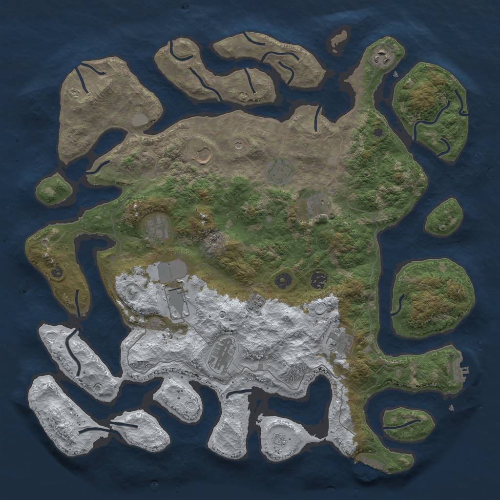 Rust Map: Procedural Map, Size: 4500, Seed: 1704774, 19 Monuments