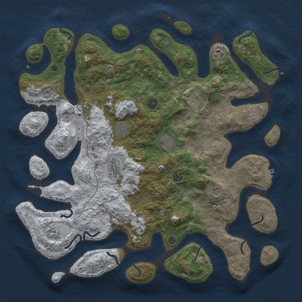 Rust Map: Procedural Map, Size: 4500, Seed: 4765156, 17 Monuments