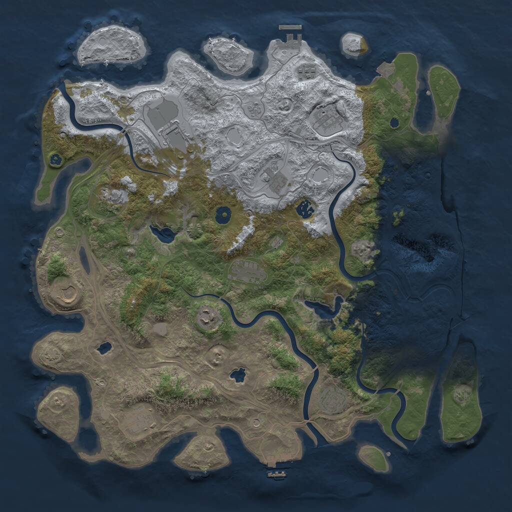 Rust Map: Procedural Map, Size: 4500, Seed: 5807326, 17 Monuments