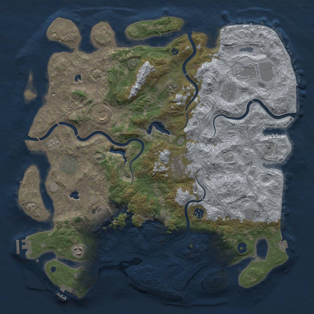 Rust Map: Procedural Map, Size: 4500, Seed: 2307676, 17 Monuments