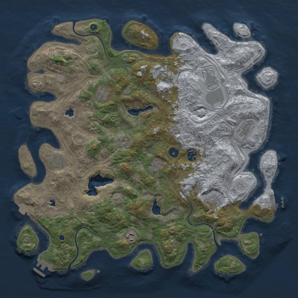 Rust Map: Procedural Map, Size: 4500, Seed: 1859291, 16 Monuments
