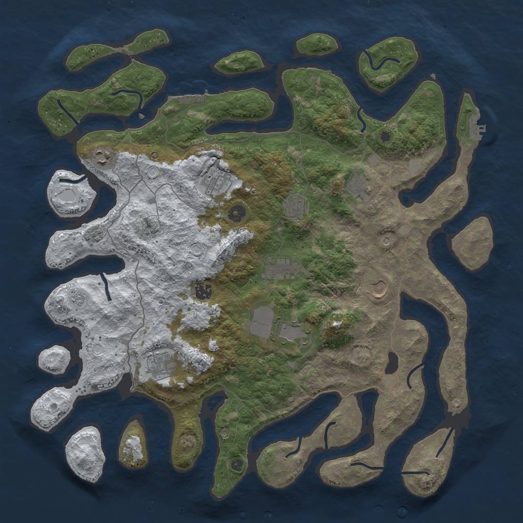 Rust Map: Procedural Map, Size: 4500, Seed: 6398700, 19 Monuments