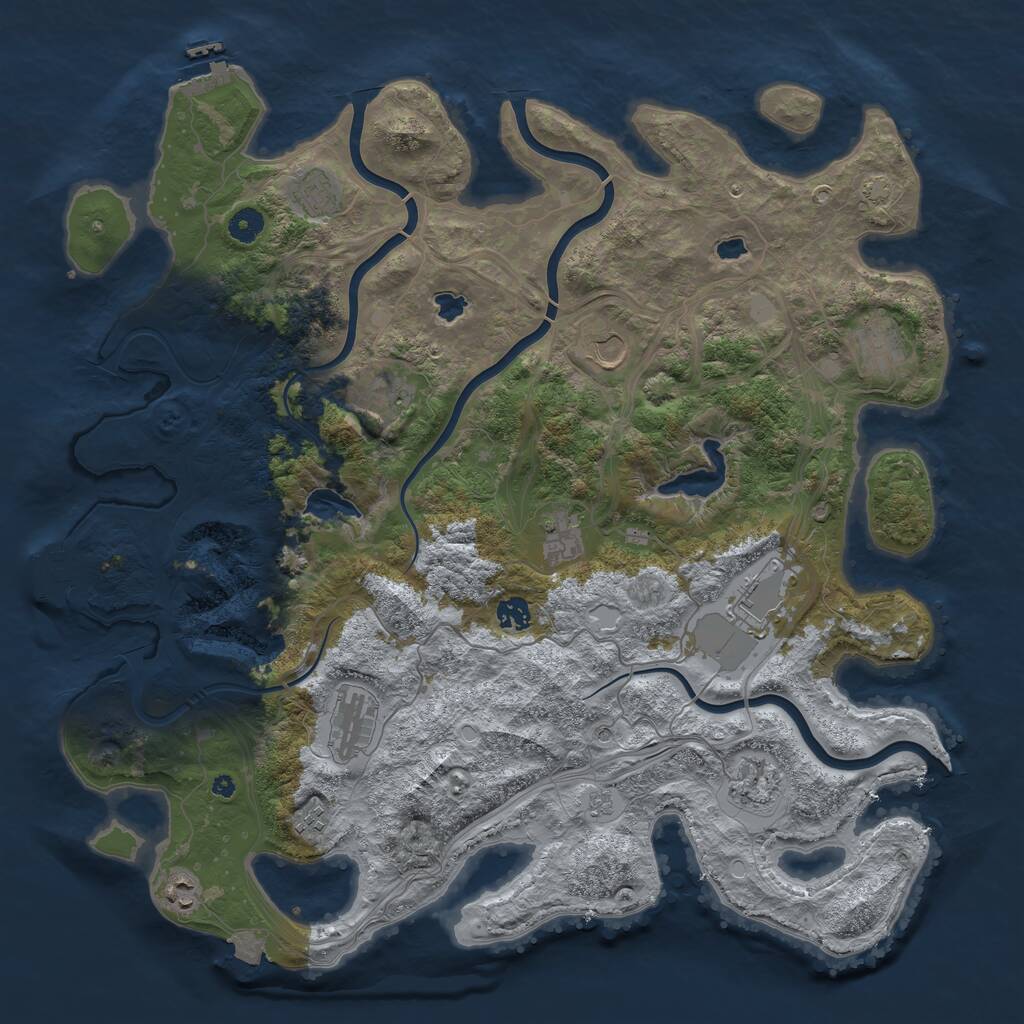 Rust Map: Procedural Map, Size: 4500, Seed: 5543777, 17 Monuments