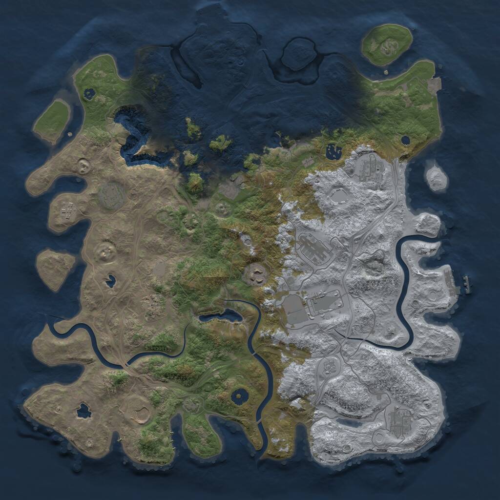 Rust Map: Procedural Map, Size: 4500, Seed: 994878, 17 Monuments