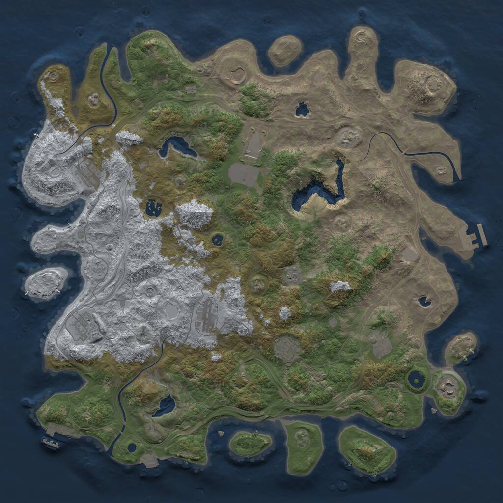 Rust Map: Procedural Map, Size: 4500, Seed: 1103748, 16 Monuments