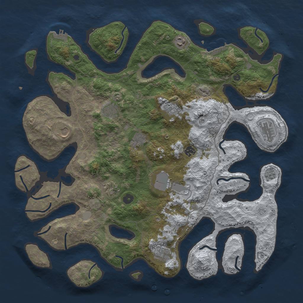 Rust Map: Procedural Map, Size: 4500, Seed: 5287720, 20 Monuments