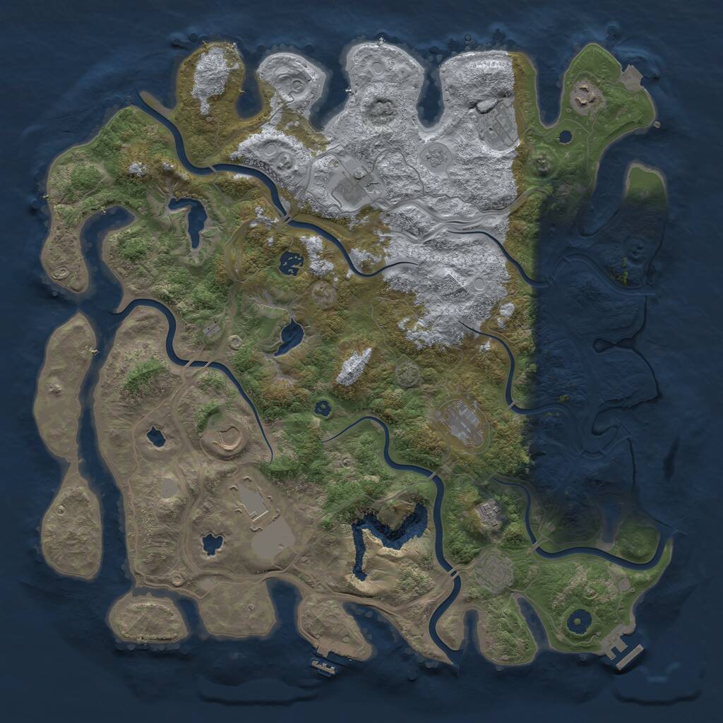 Rust Map: Procedural Map, Size: 4500, Seed: 700110, 15 Monuments