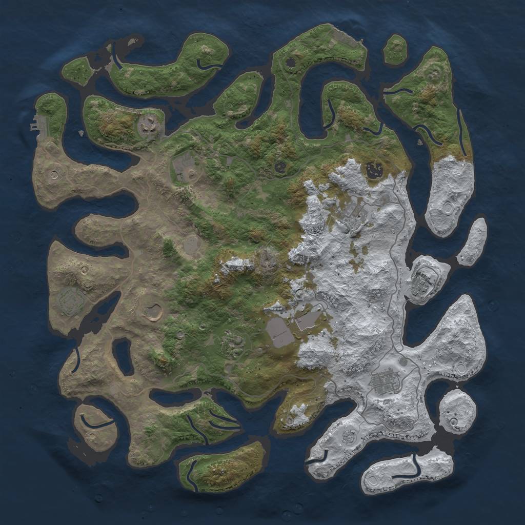 Rust Map: Procedural Map, Size: 4500, Seed: 440698, 19 Monuments
