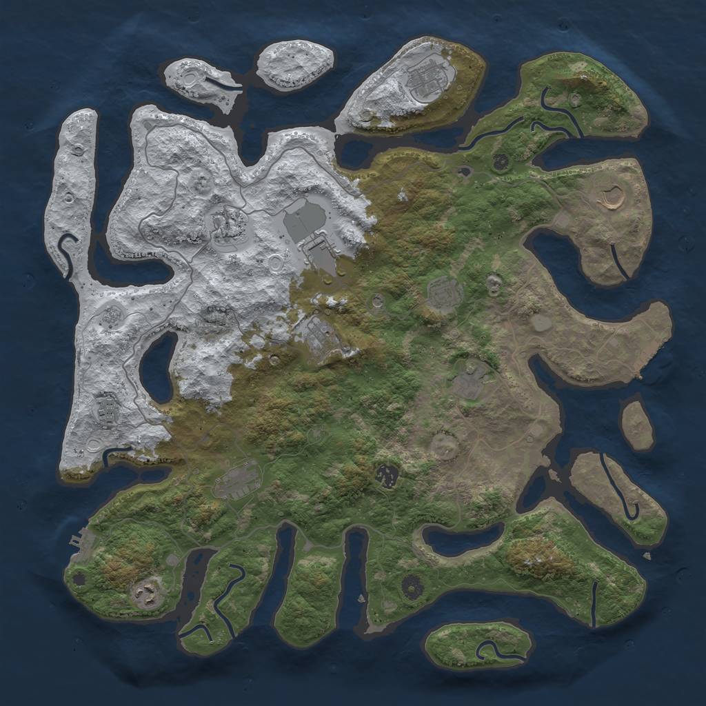 Rust Map: Procedural Map, Size: 4500, Seed: 4532191, 20 Monuments
