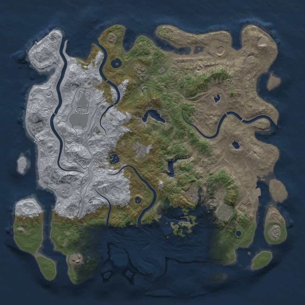 Rust Map: Procedural Map, Size: 4500, Seed: 4964188, 13 Monuments