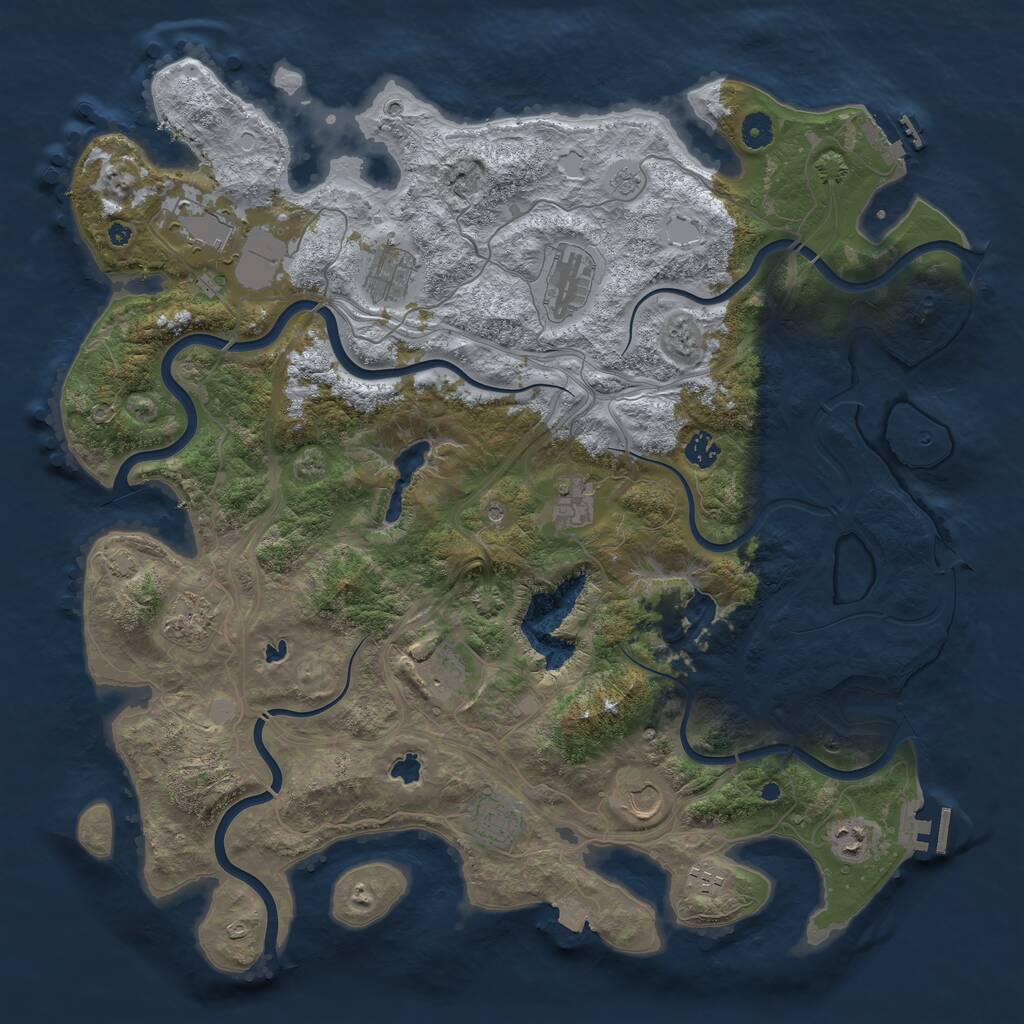 Rust Map: Procedural Map, Size: 4500, Seed: 2931307, 17 Monuments
