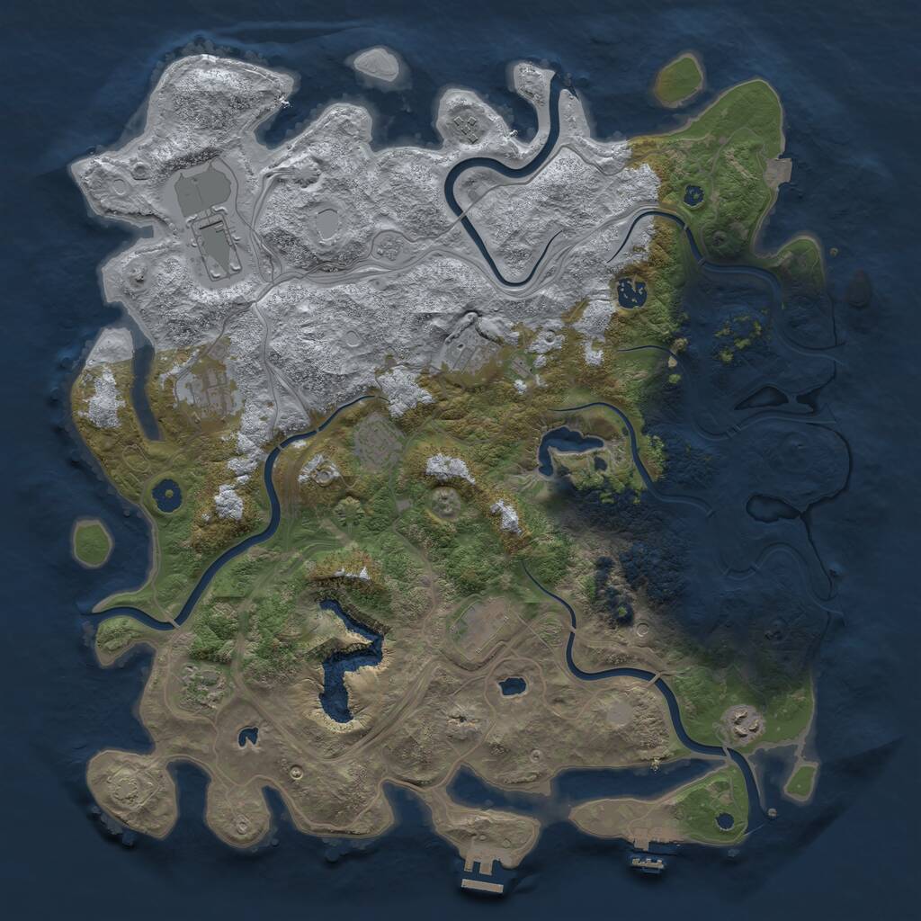 Rust Map: Procedural Map, Size: 4500, Seed: 2392969, 15 Monuments