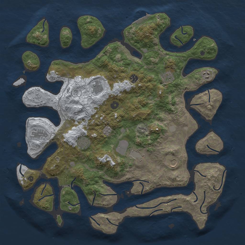 Rust Map: Procedural Map, Size: 4500, Seed: 1931362, 17 Monuments