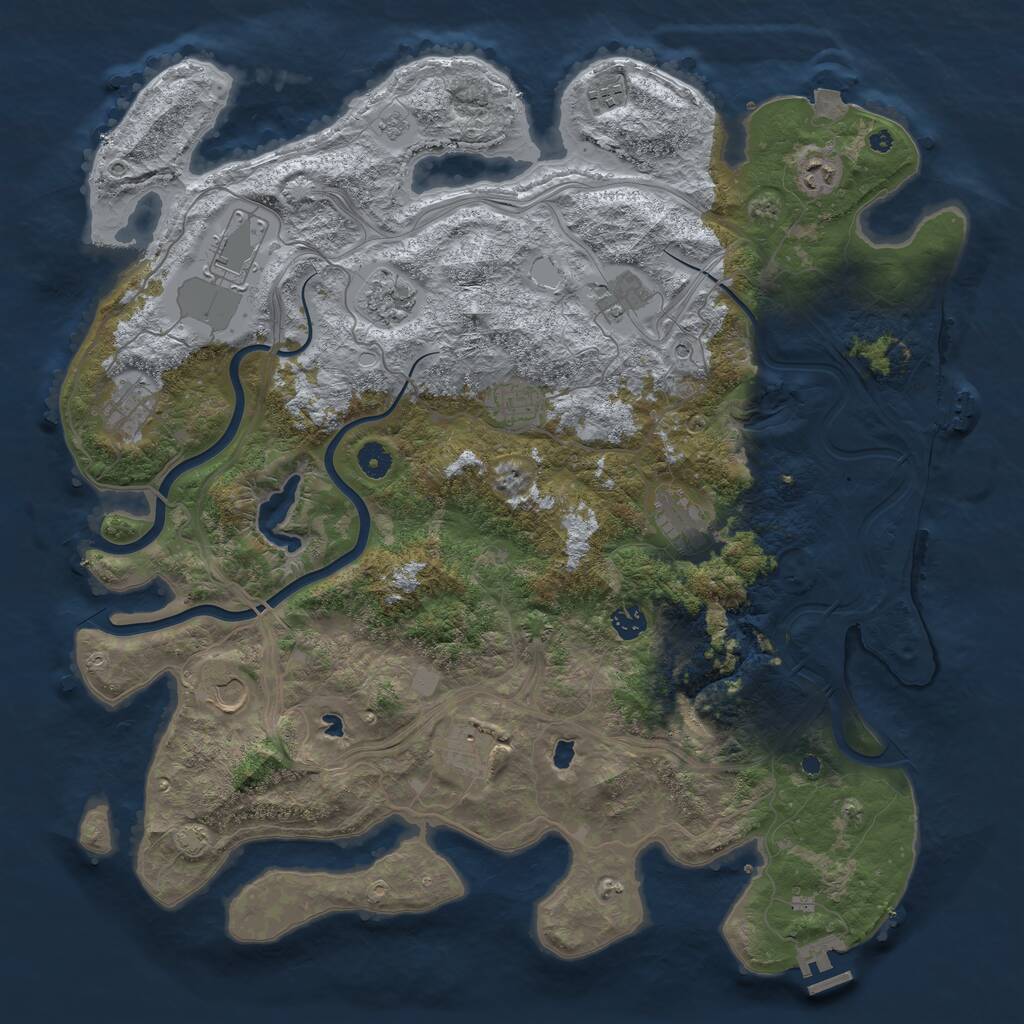 Rust Map: Procedural Map, Size: 4500, Seed: 1562956, 17 Monuments