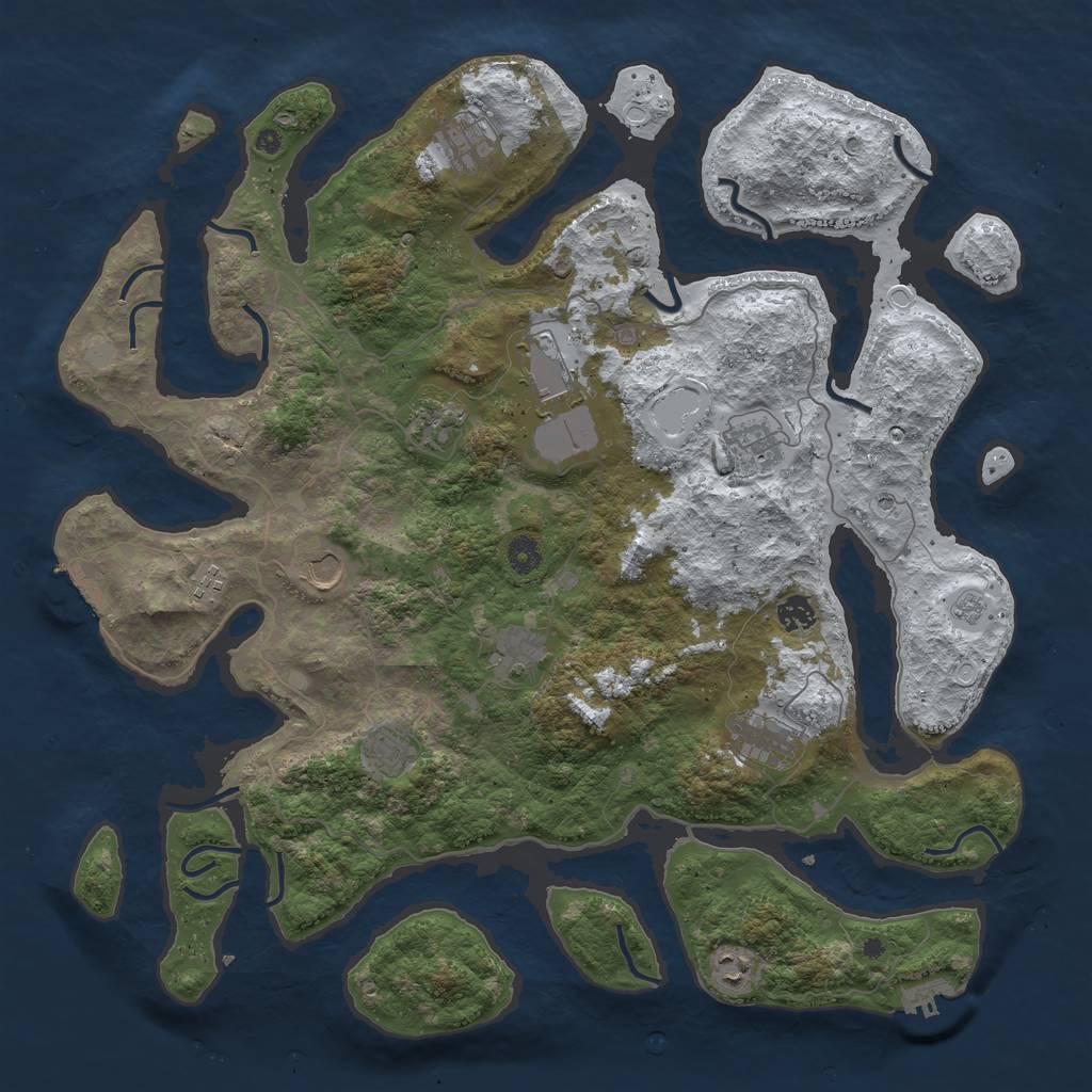 Rust Map: Procedural Map, Size: 4500, Seed: 5784447, 20 Monuments