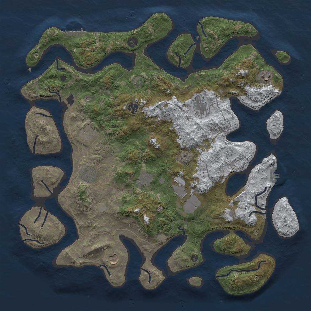 Rust Map: Procedural Map, Size: 4500, Seed: 6066099, 18 Monuments