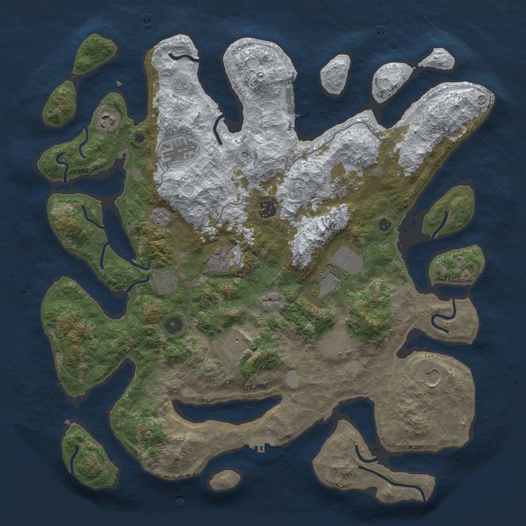 Rust Map: Procedural Map, Size: 4500, Seed: 1339474, 20 Monuments