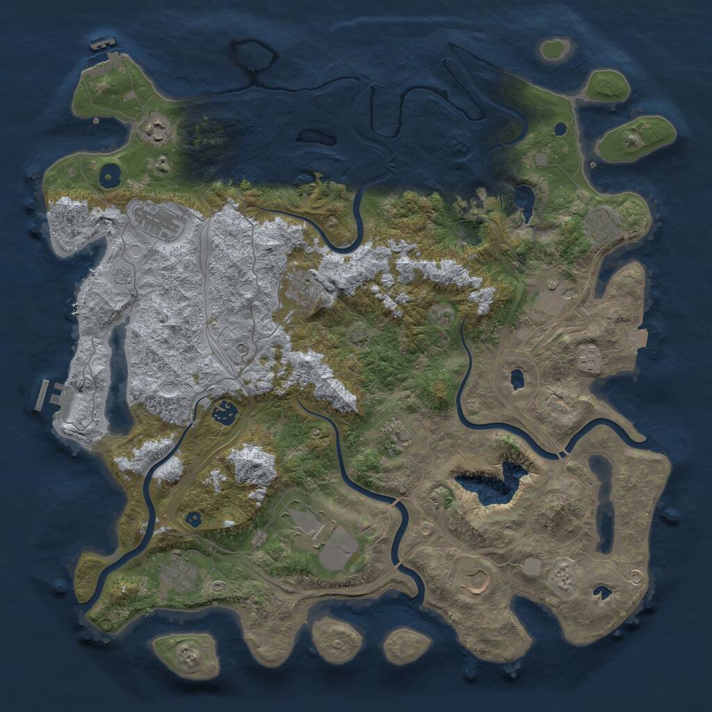 Rust Map: Procedural Map, Size: 4500, Seed: 2106122, 17 Monuments