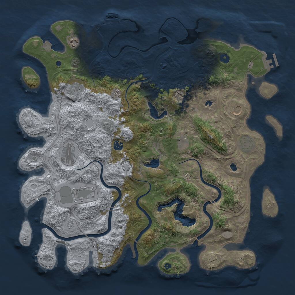 Rust Map: Procedural Map, Size: 4500, Seed: 6040827, 15 Monuments