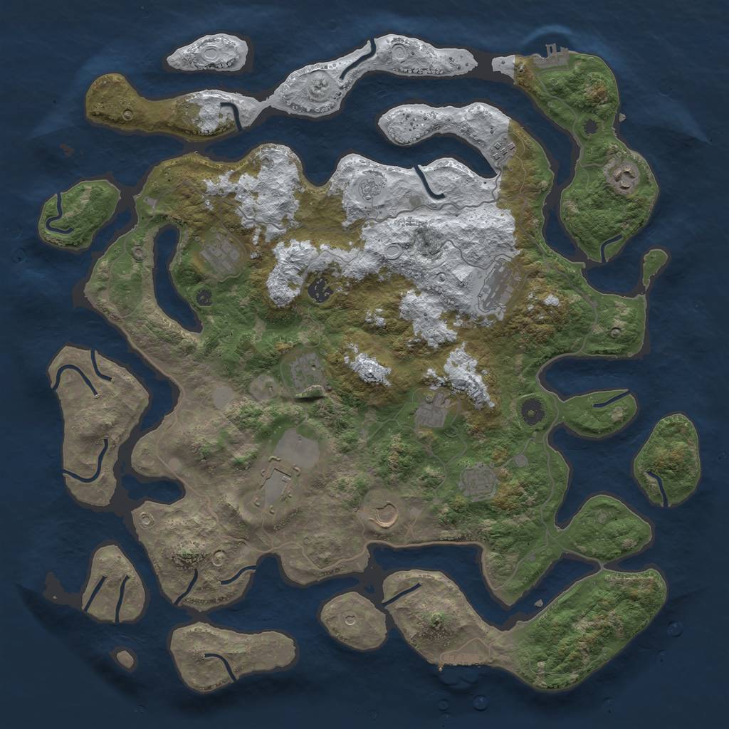 Rust Map: Procedural Map, Size: 4500, Seed: 1190850, 19 Monuments