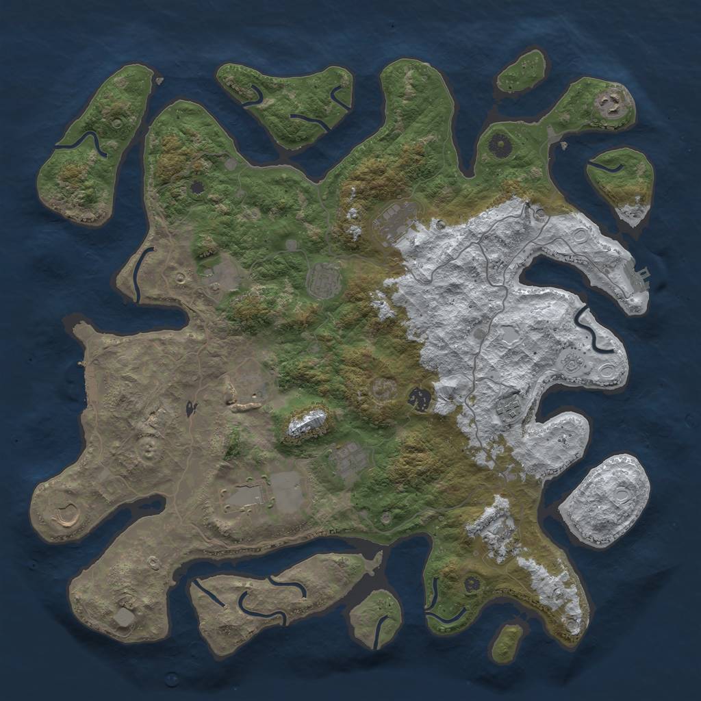 Rust Map: Procedural Map, Size: 4500, Seed: 3294211, 20 Monuments